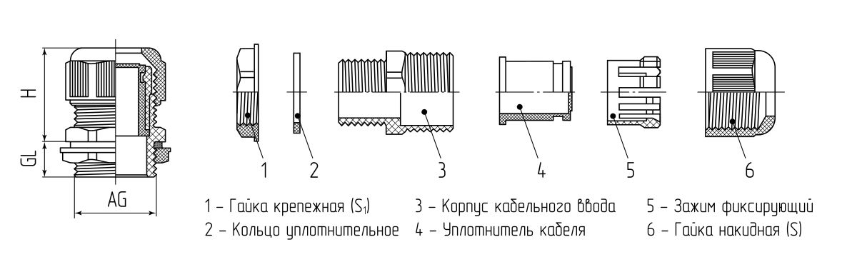 Ввод кабельный пластиковый МG 50 (30-40 мм) (Fortisflex) (80039)