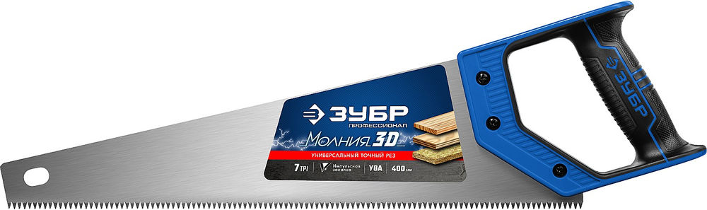 Ножовка универсальная Молния-3D, 400 мм, 7 TPI ЗУБР Профессионал 15077-40_z01