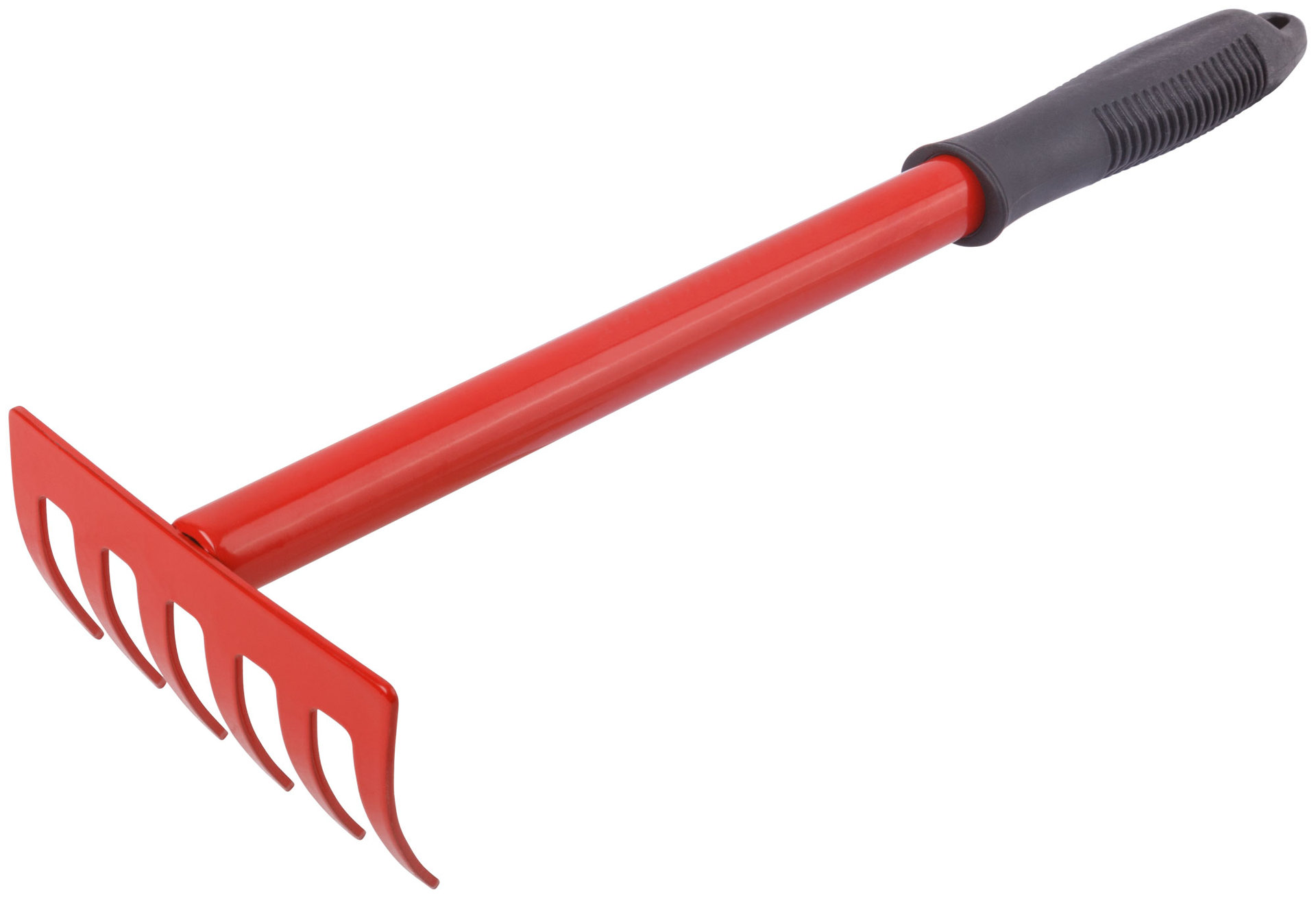 Грабли мини с ручкой цельнометаллическая, 6 зубьев (76850)