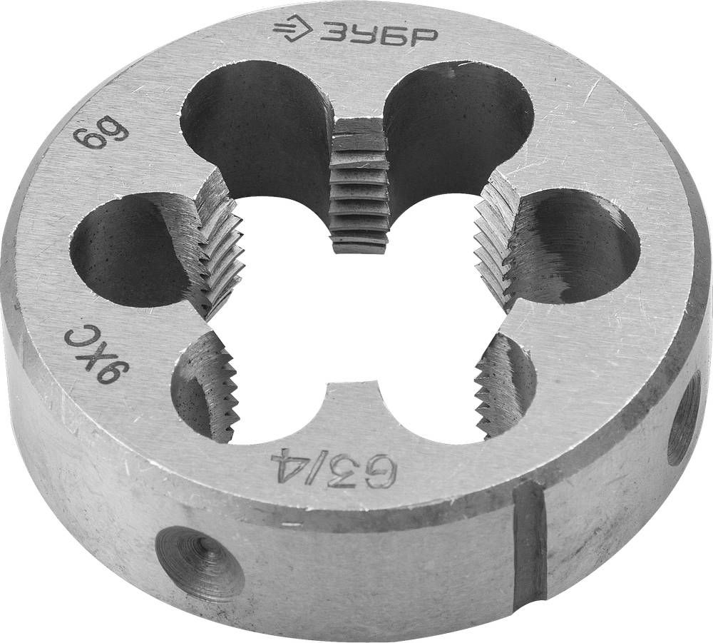 Плашка круглая ручная G 1/2 сталь 9ХС ЗУБР 4-28032-1/2