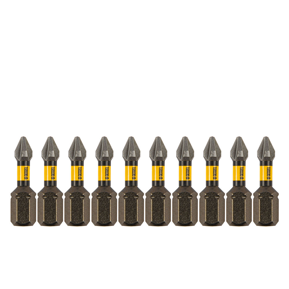 Бита IMPACT, PH1x25 мм, лазерная обработка шлица, сталь S2, 10 шт., Е 6,3 Denzel (11684)