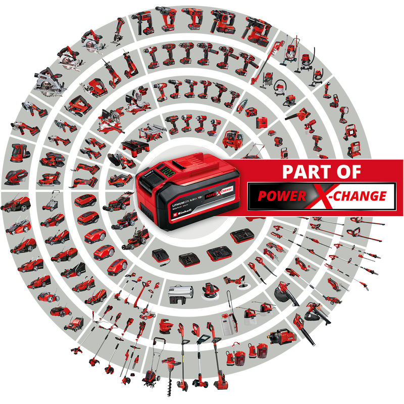Газонокосилка акк Einhell PXC RASARRO 36/36, 2х18В, 36см,6ст 25-75мм,45л,2x3Aч Plus,2хЗУ (3413282)