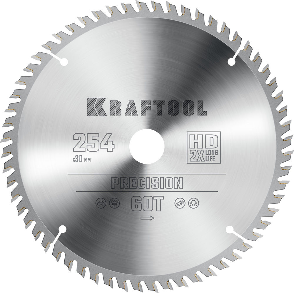 Пильный диск по дереву Precision, 254 х 30 мм, 60Т KRAFTOOL 36952-254-30