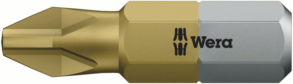 Бита PH 2 x 25 мм сверхтвёрдая нитрид титана 1/4 C6.3 серия 851/1 TiN PH Wera WE-480172