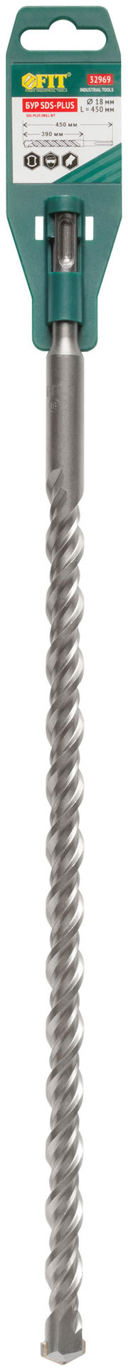 Бур по бетону SDS PLUS с двойной резьбой 18х450 мм (32969)