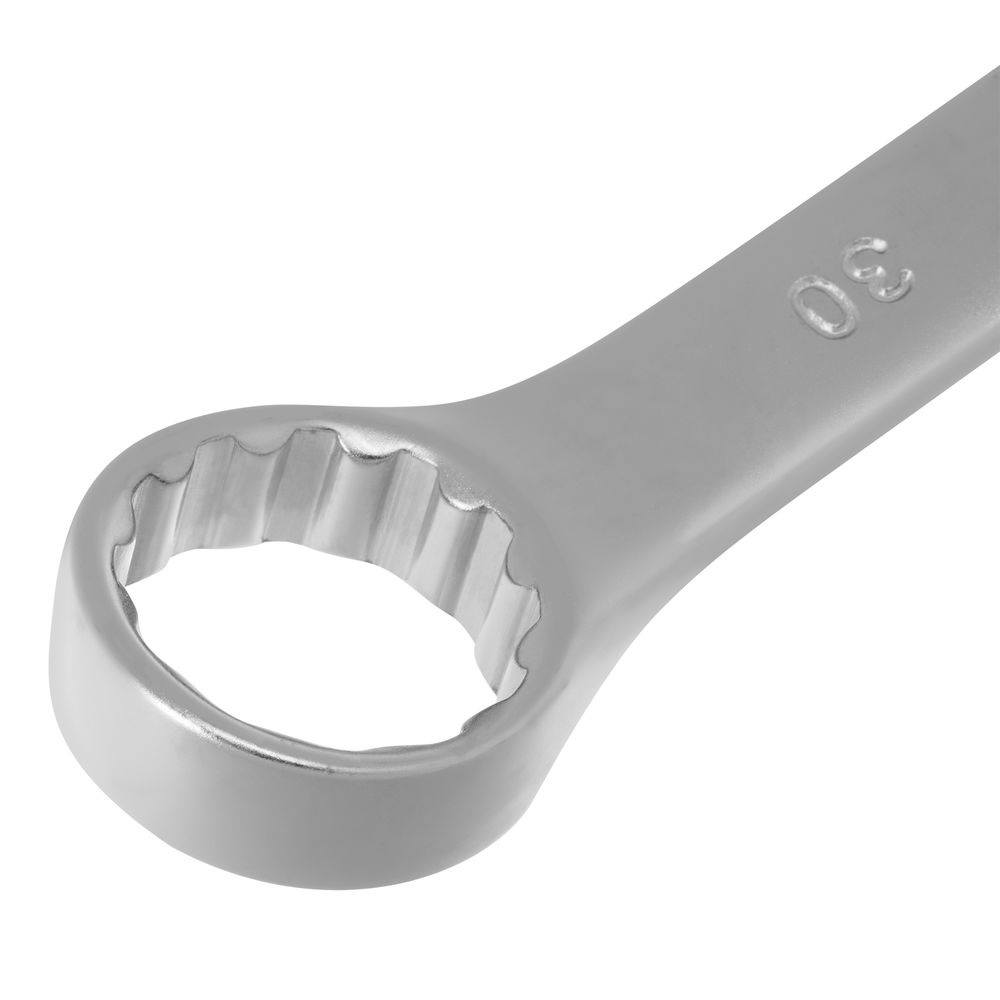 Ключ комбинированный, 30 мм, CrV, матовый хром Stels