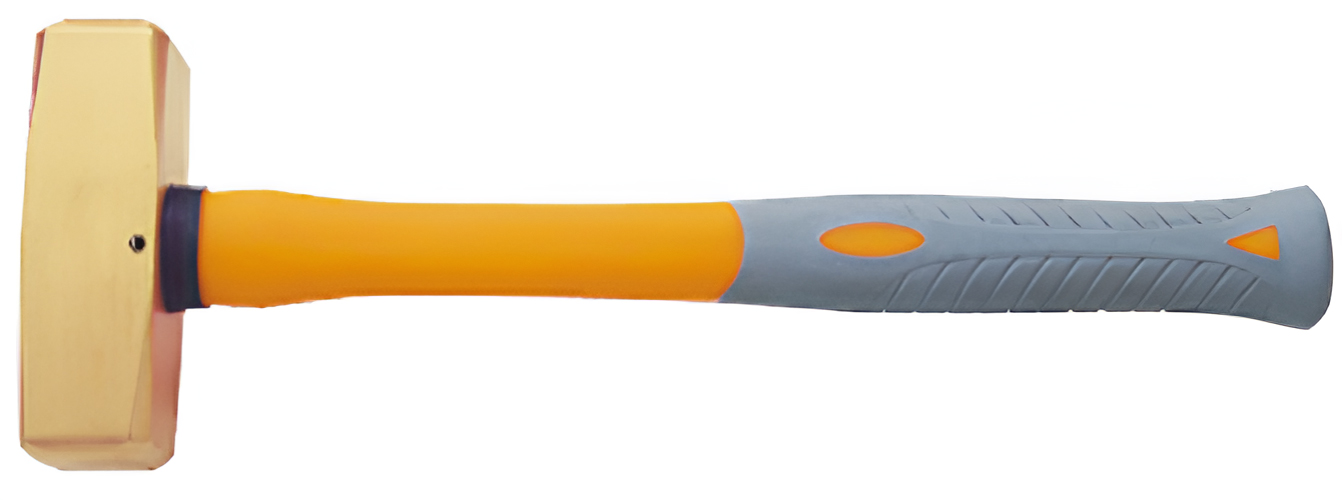 Кувалда тупоносая (немецкий тип) 1,8 кг латунь рукоятка фибергласс искробезопасная 2104A-1008, HORTZ