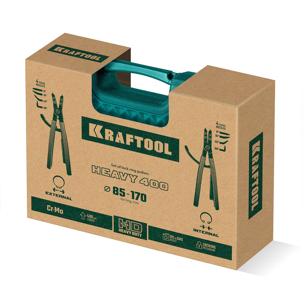 Съемник стопорных колец 400 внешний/внутренний HEAVY KRAFTOOL 22815
