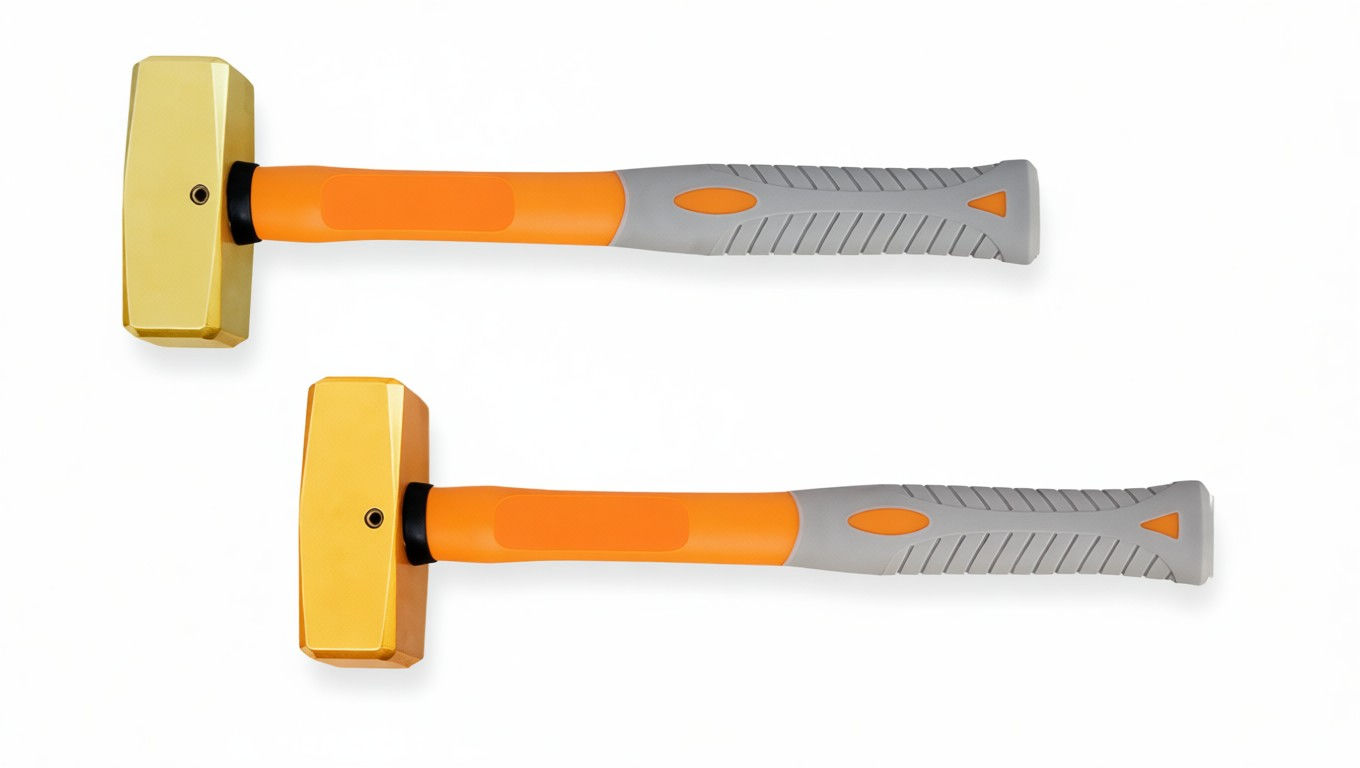 Кувалда тупоносая (немецкий тип) 1 кг BeCu рукоятка фиберглас искробезопасная 191C-1004, HORTZ