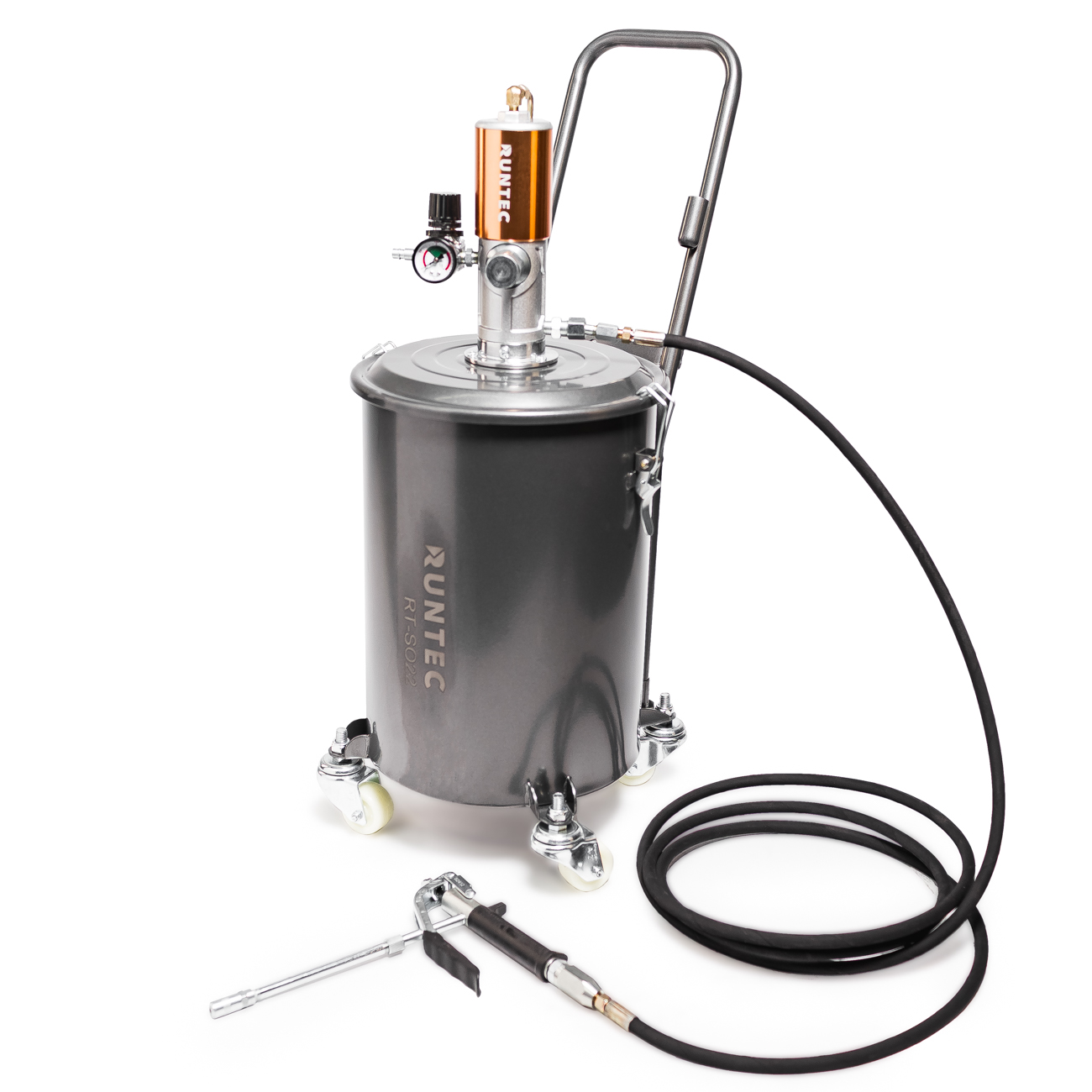 Солидолонагнетатель с пневмоприводом и баком 20 л RUNTEC RT-SO22