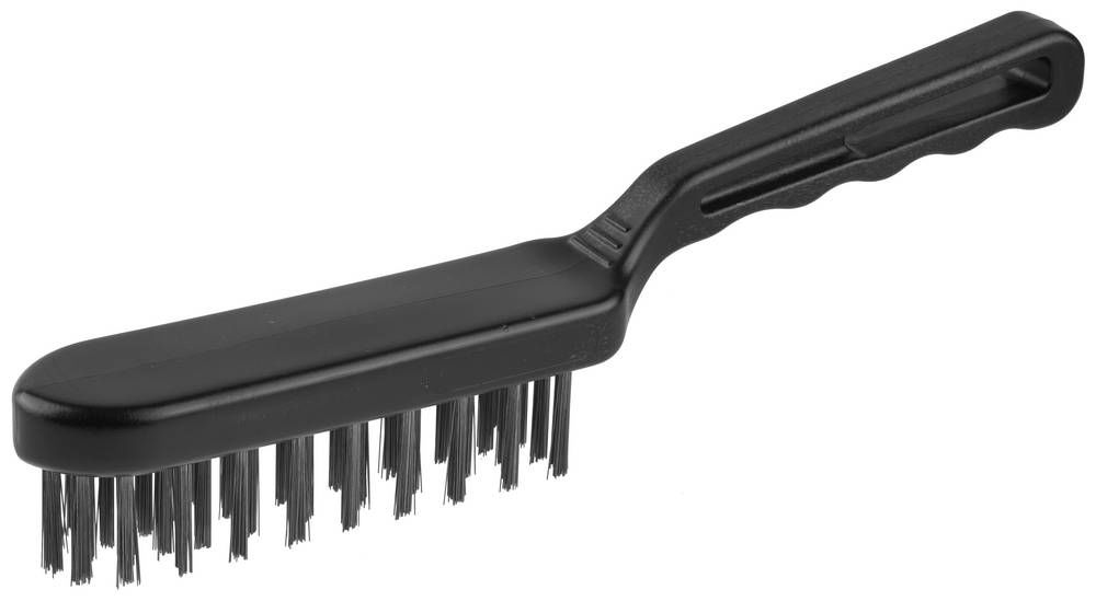 Щетка проволочная 4 ряда стальная пластмассовая рукоятка ЗУБР 35011-4