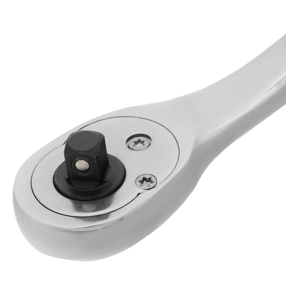 Ключ-трещотка 1/4, CrV, 90 зубьев, усиленный, хром Gross