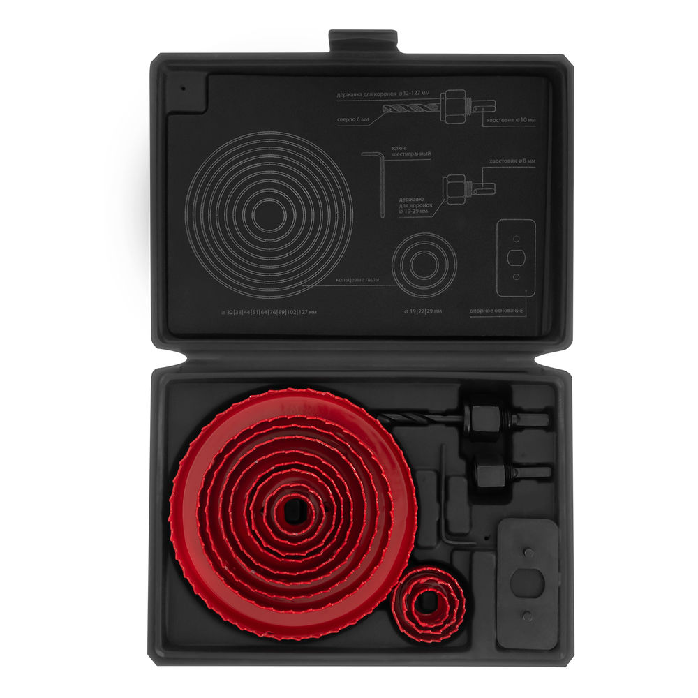 Набор кольцевых пил по дереву, 19-127 мм, 12 предметов Matrix (70472)