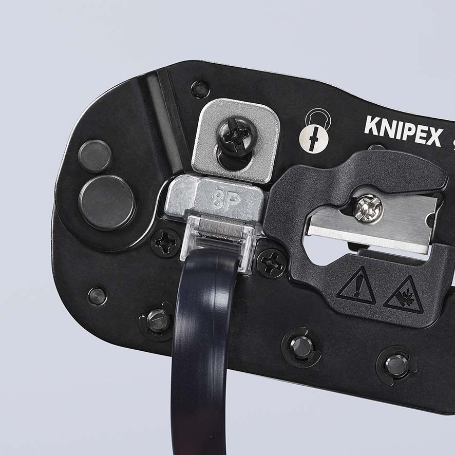Пресс-клещи для штекеров RJ 45 3-в-1, кол-во гнёзд: 1, 8-пин 8P8C, резка и зачистка кабеля, 190 мм (KN-975113)