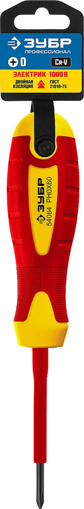 Отвертка диэлектрическая Профессионал ЗУБР 25262-0-060