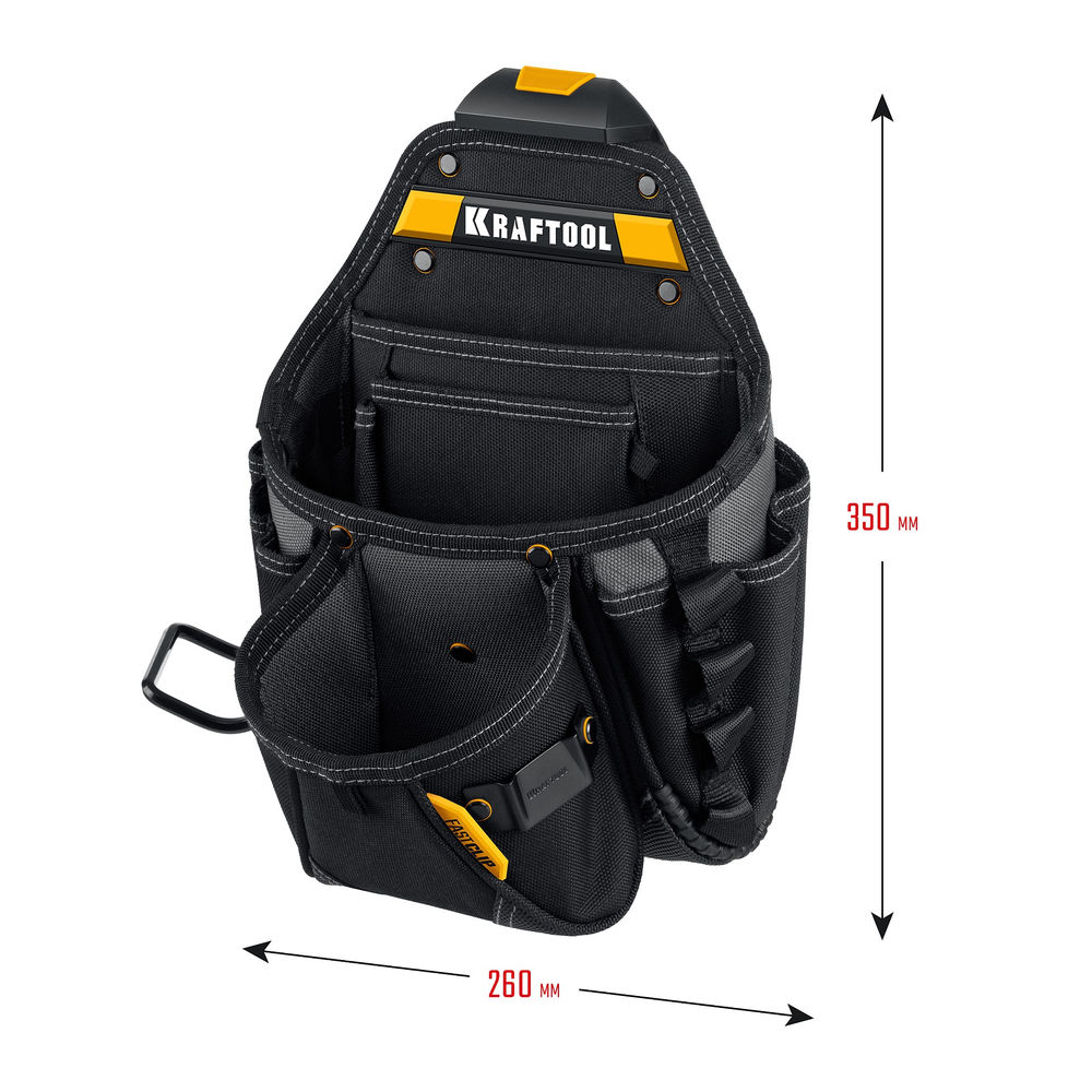 Сумка поясная 350 х 260 мм с быстросъёмным креплением FastClip KP-27 KRAFTOOL 38773