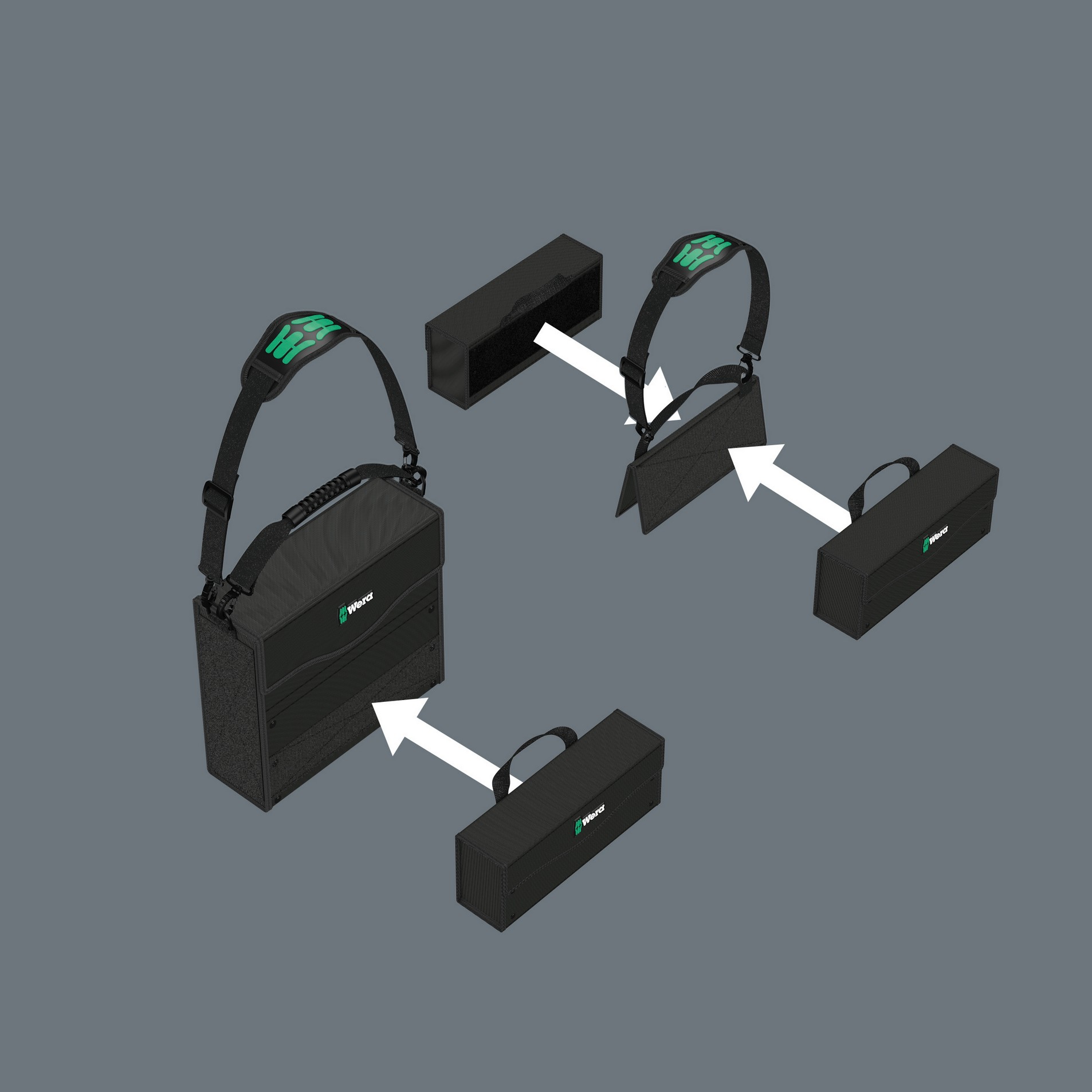 Бокс для инструментов 80 x 325 x 130 мм Wera 2go 3 WE-004352
