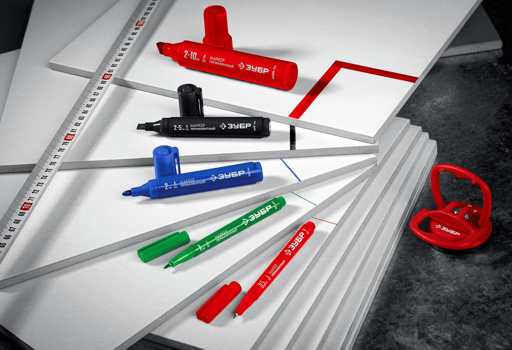 Перманентный маркер МП-50 зеленый, 0.5 мм ЗУБР 06321-4