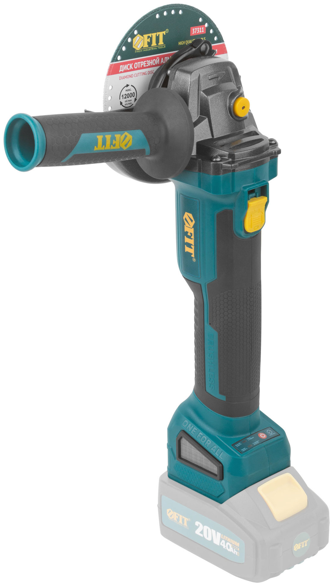 Шлифмашина угловая акк. 20 В; 3500/8500 об/мин; КлК 125 мм; 1,7 кг; 2 частоты вращения; бесщеточный, без АКБ; кор. (79914)