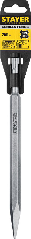 Зубило пикообразное Gorilla Force, 250 мм, SDS-Plus STAYER Professional 29351-00-250_z02