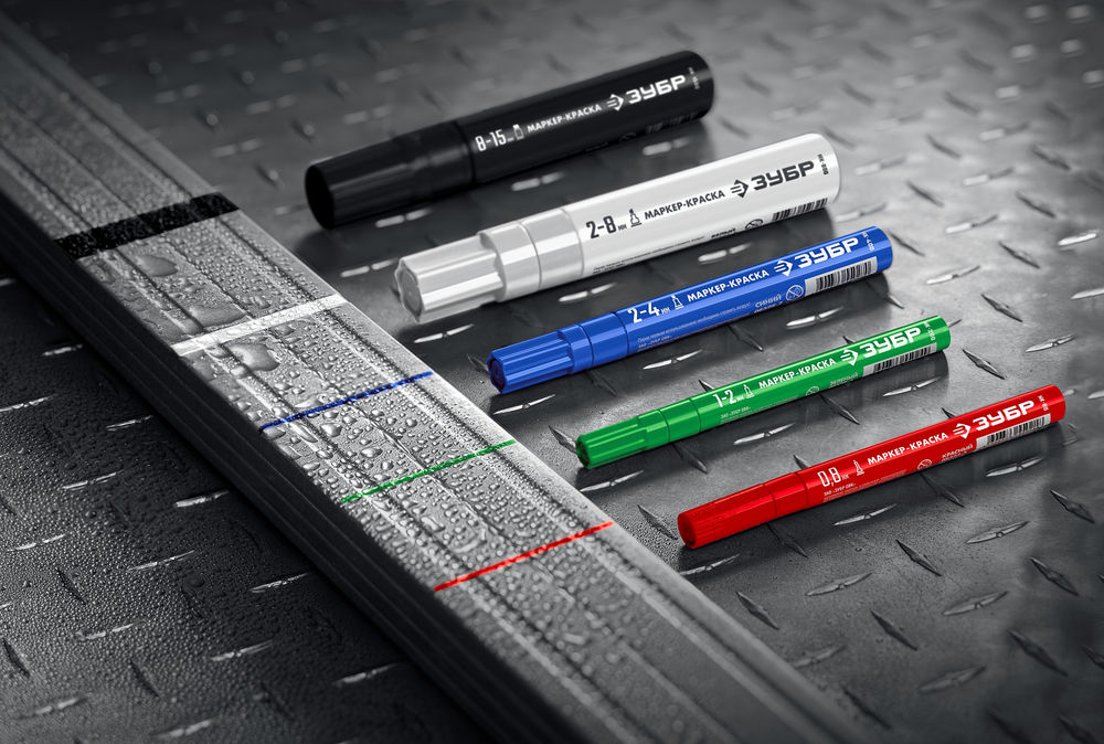 Маркер-краска МК-200 белый, 1 мм ЗУБР 06326-8