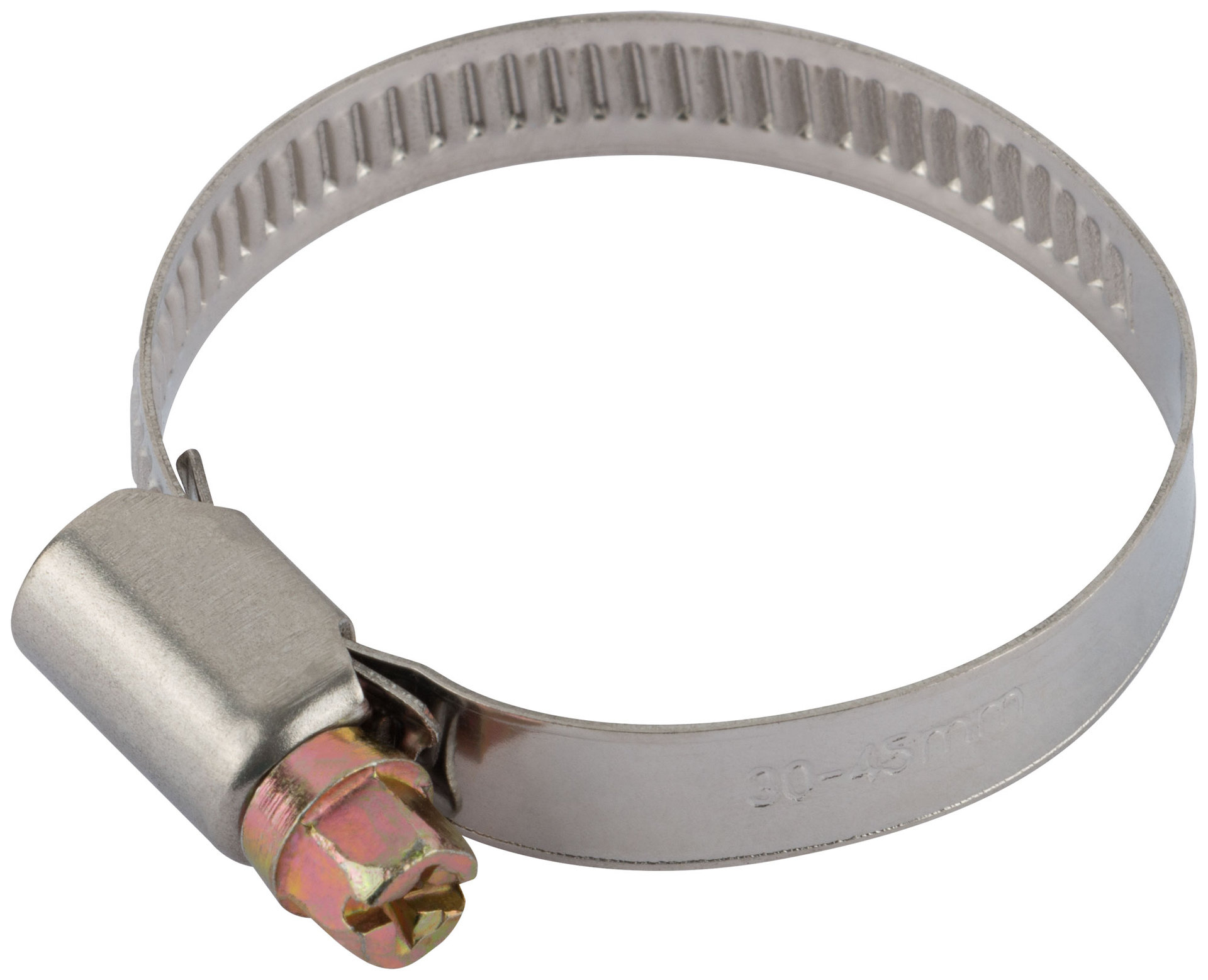 Хомут обжимной (нержавеющая сталь со сваркой) 30-45 мм (64283)
