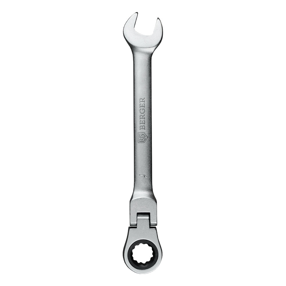 Ключ комбинированный трещоточный с шарниром 18 мм BERGER