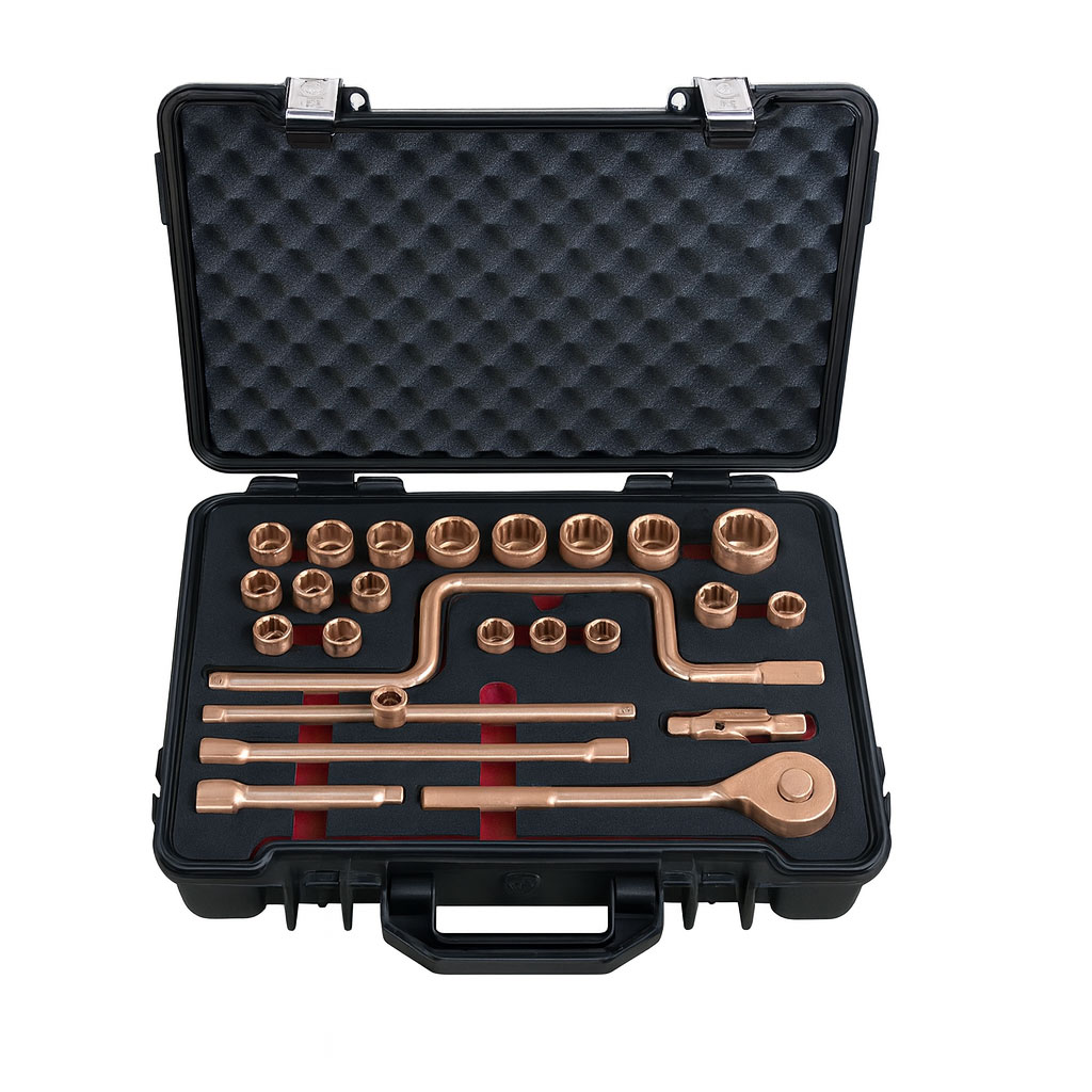 Набор торцевых головок искробезопасных 1/2, 24 предмета AlCu, HORTZ