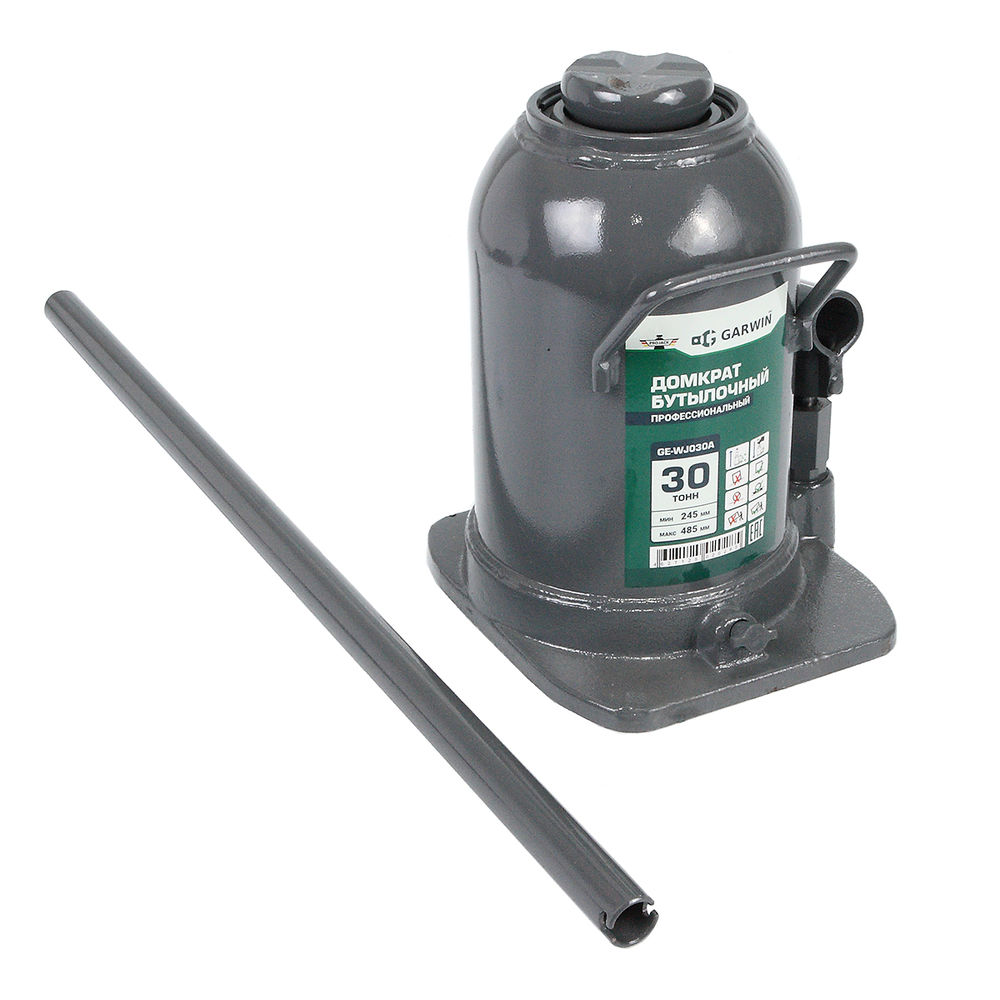 Домкрат бутылочный профессиональный г/п 30 т, 245-485 мм, GARWIN PRO, GE-WJ030A