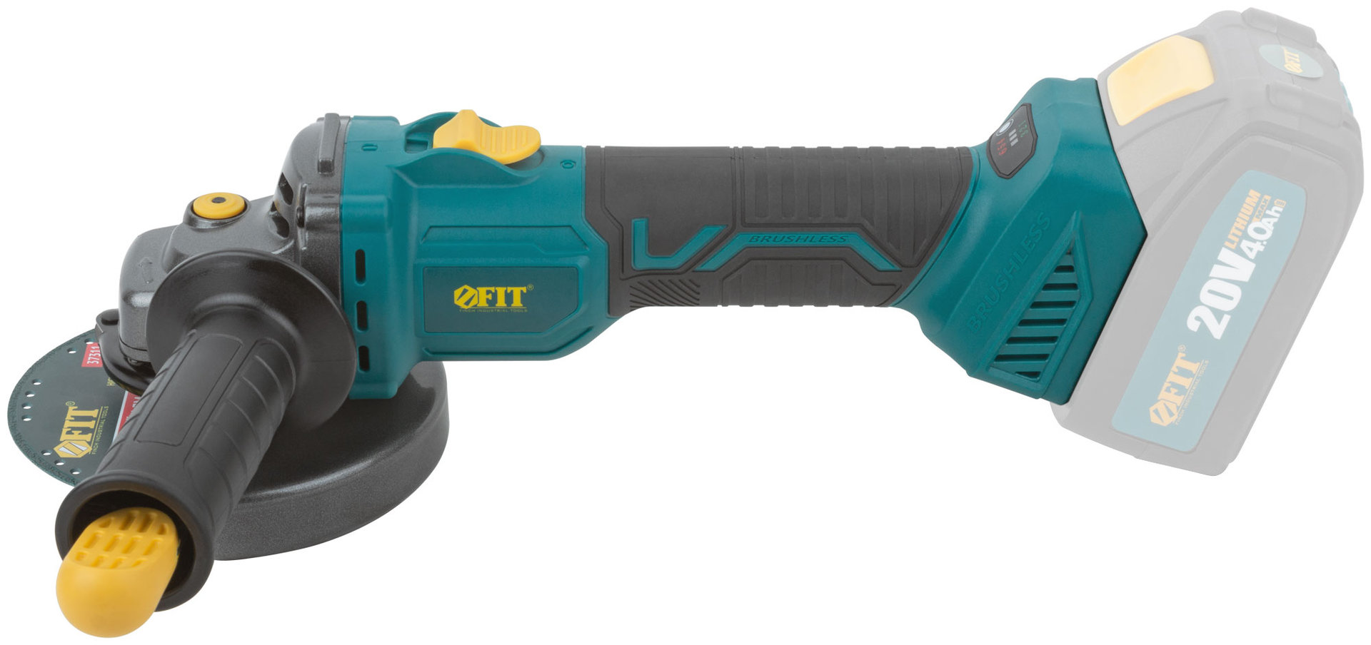 Шлифмашина угловая акк. 20 В; 3000-8500 об/мин; КлК 125 мм; 1,6 кг; регулир.оборотов; бесщеточный, без АКБ; кор. (79912)