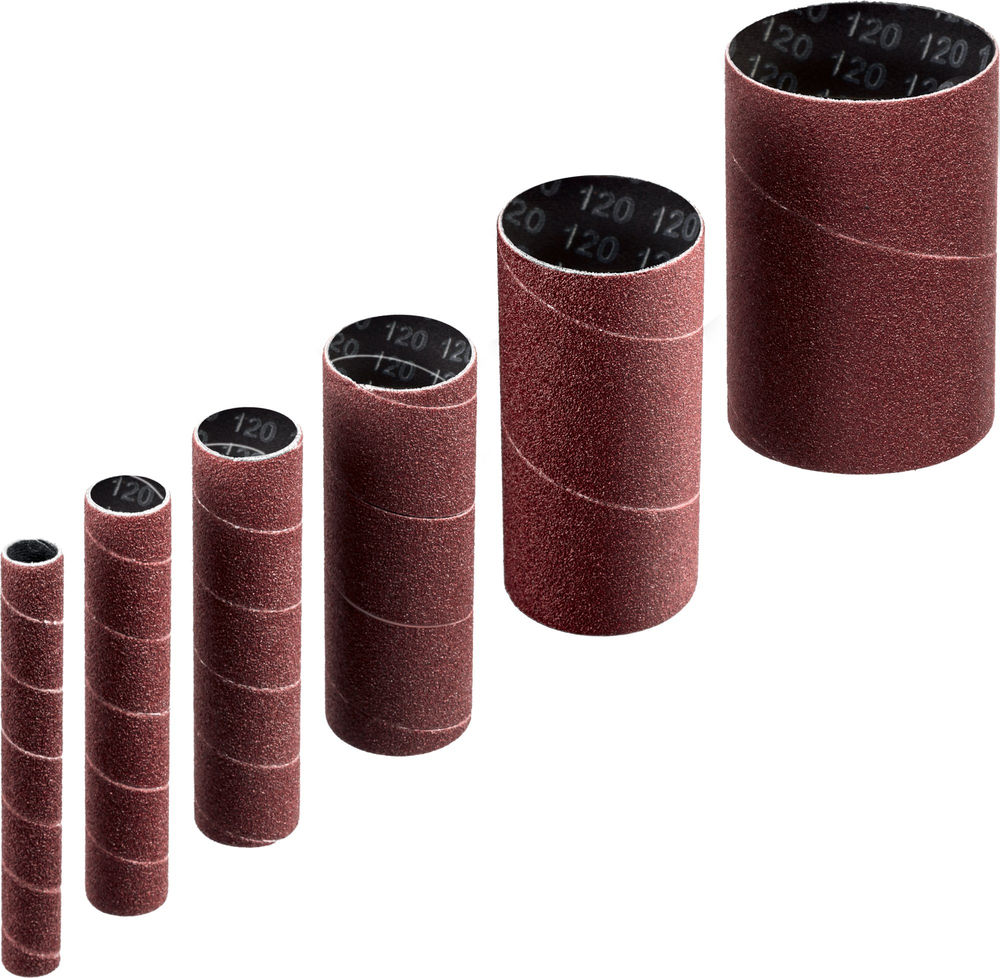 Набор втулок шлифовальных для станка СШО-500 МАСТЕР 6 шт: 13; 19; 26; 38; 51; 76 мм высота 115 мм Р120 ЗУБР 35649-H6-120