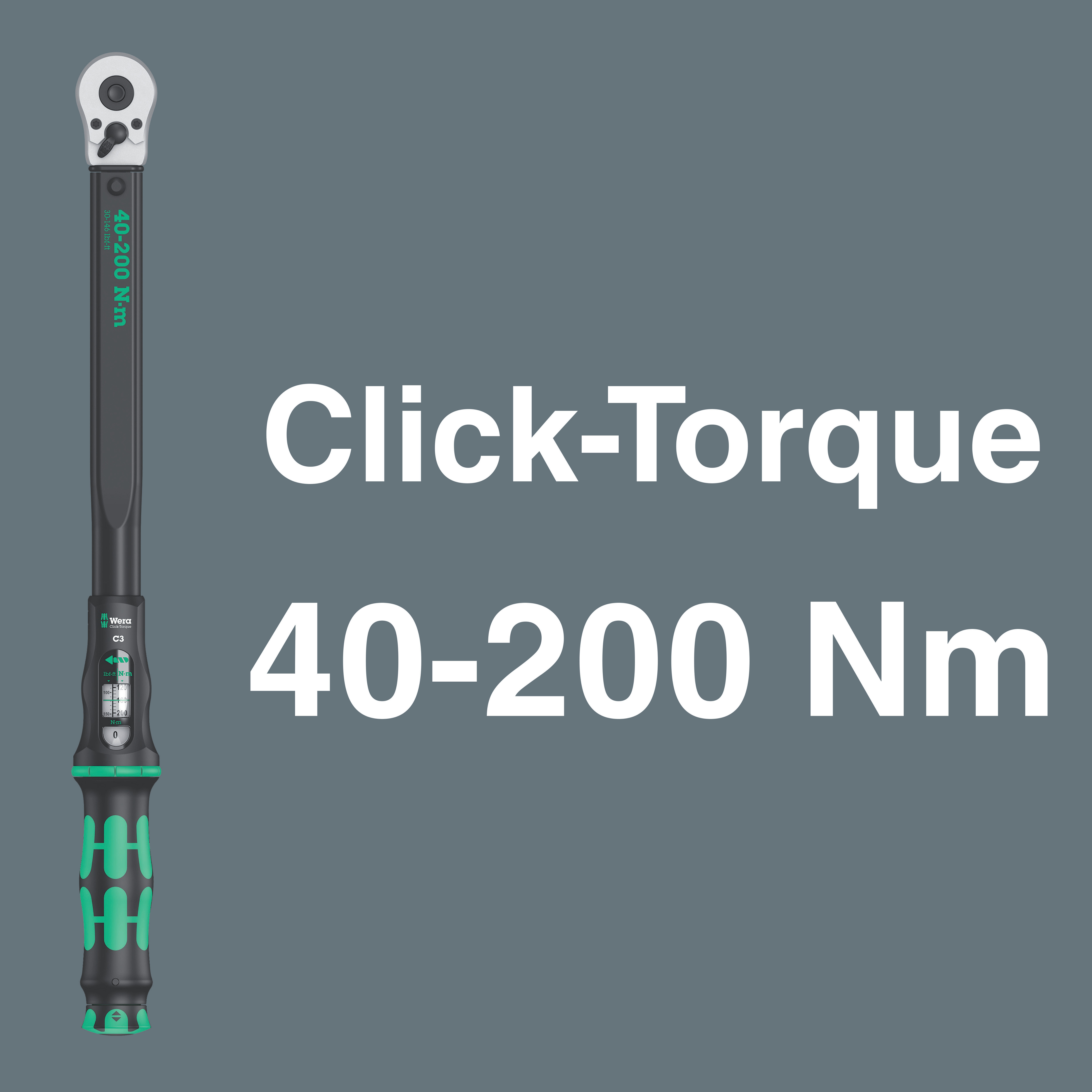 Набор торцевых головок с динамометрическим ключом C 3 Set 1, 40-200 Нм, 13 пр. Click-Torque WE-075680