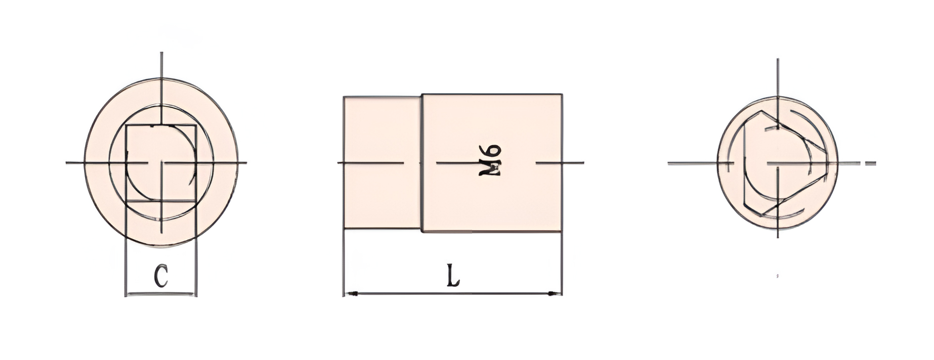 Головка торцевая трехгранная М10 искробезопасная (1/2)111B-1006 BeCu, HORTZ