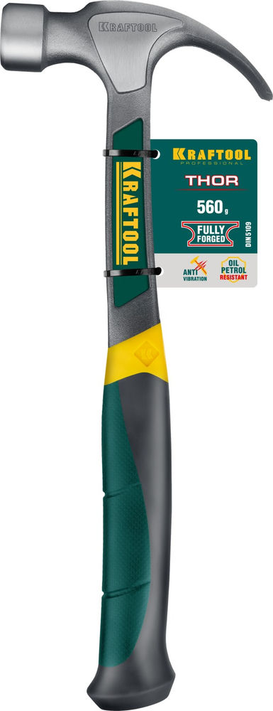 Молоток-гвоздодёр столярный цельнокованый 560 г Thor KRAFTOOL 20270