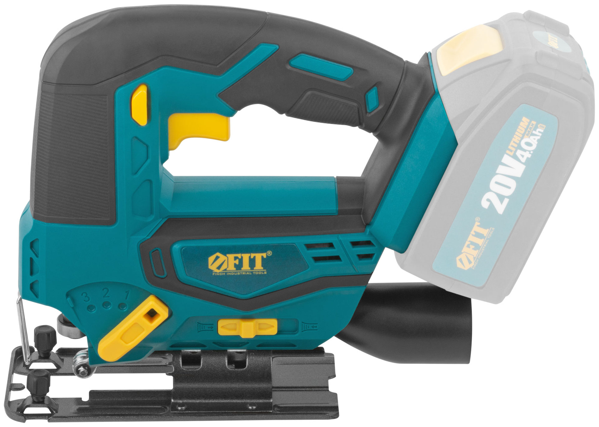 Лобзик акк. 20 В; 0-2500 ход/мин; БзП; маятник; 80 мм; 1,6 кг; рез. накл., без АКБ; коробка (79916)