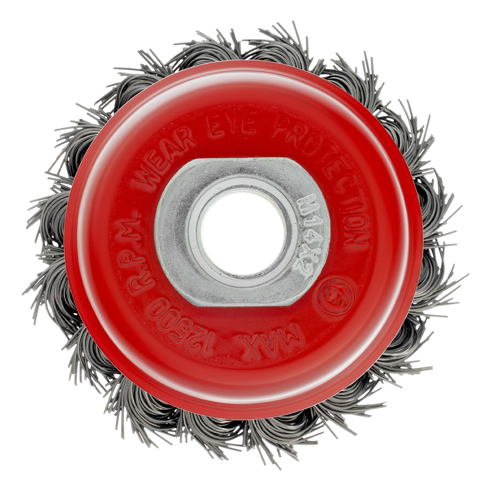 Щетка для УШМ, 65 мм, М14, чашка, крученая проволока 0.5 мм Matrix (74620)