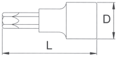Головка торцевая с вставкой torx T27 1/4 Licota H2T27