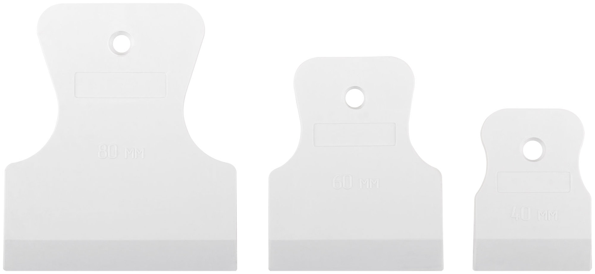 Набор шпателей резиновых 40/60/80мм, белые (06853)