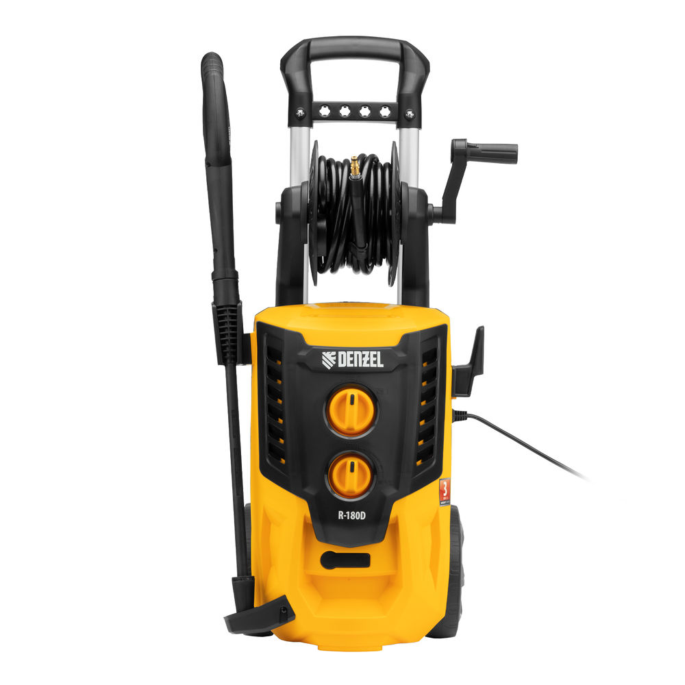 Моечная машина высокого давления R-180D, 2200 Вт, 180 бар, 380 л/ч, с барабаном Denzel (58239)
