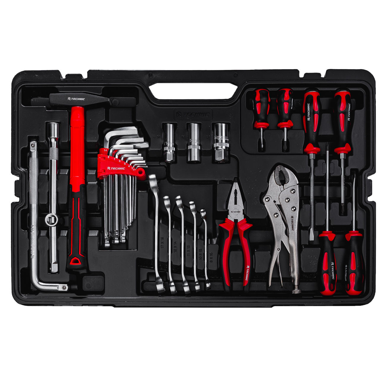 Набор ручных инструментов TECHNIC 142 предмета 1/2, 3/8, 1/4 RUNTEC RT-HT142T