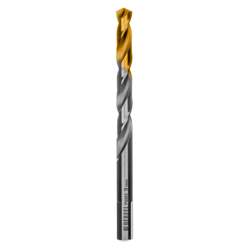 Сверло спиральное по металлу 9 x 125 мм, Р6М5, Golden Tip Denzel (718241)