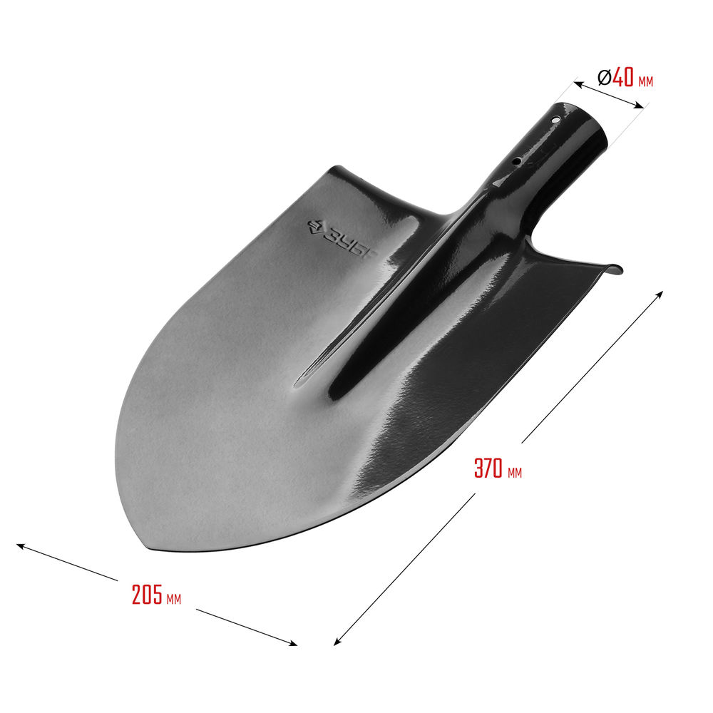 Штыковая лопата 370 х 205 мм полотно 1.6 мм закалено без черенка тип ЛКО ЗУБР Мастер 39412
