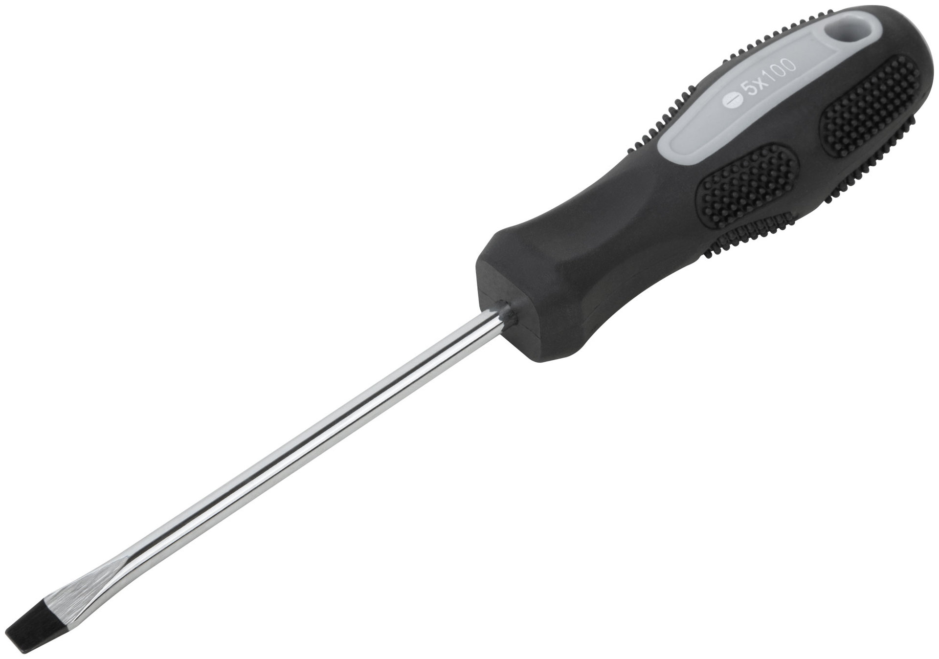 Отвертка Мастер, CrV сталь, прорезиненная ручка 5х100 мм SL (53784)