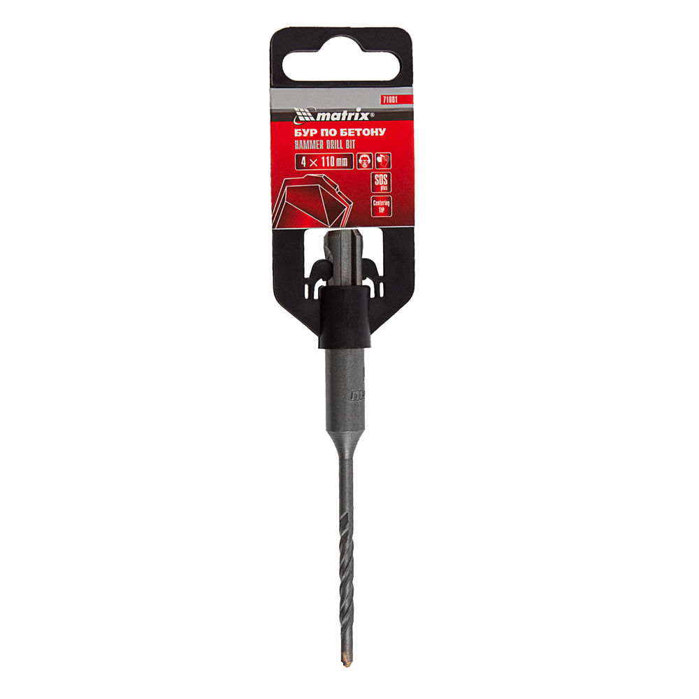 Бур по бетону, 4 x 110 мм, SDS Plus Matrix (71001)