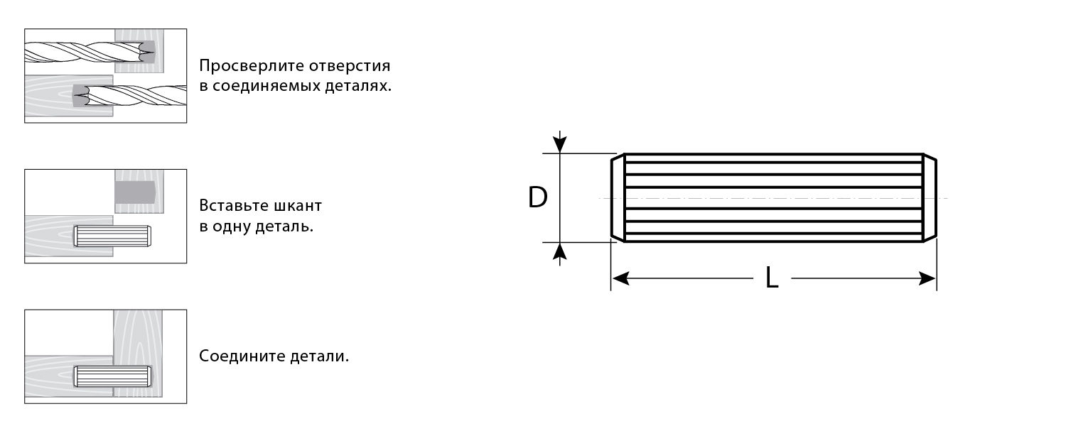 Шкант мебельный 10?45 мм бук 8 шт ЗУБР 4-308016-10-45