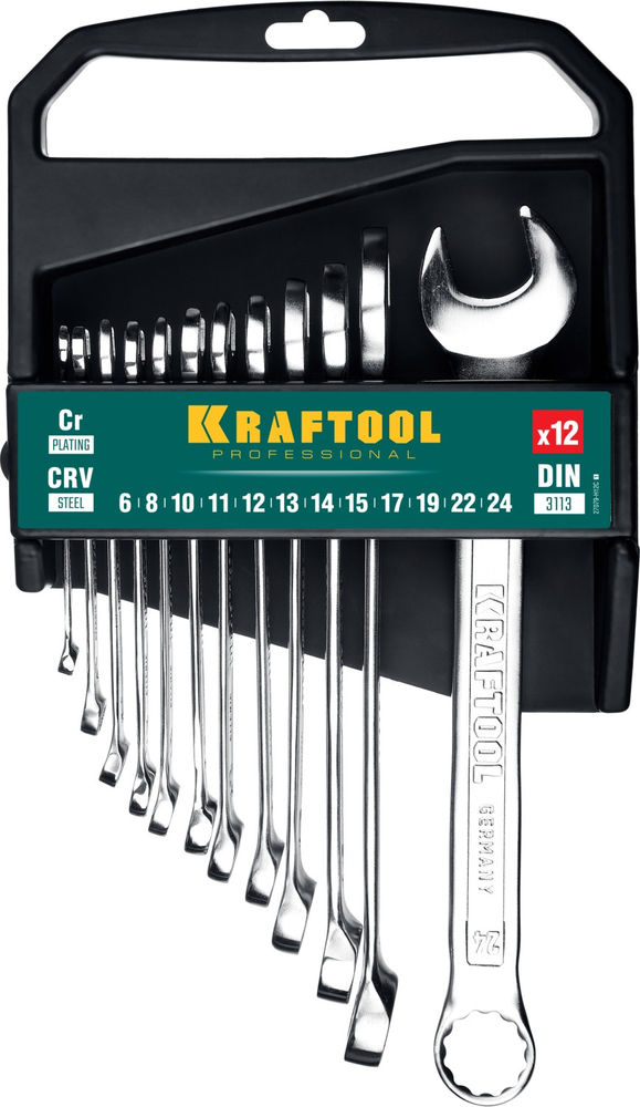 Набор ключей гаечных комбинированных 6 - 24 мм, 12 шт KRAFTOOL 27079-H12C