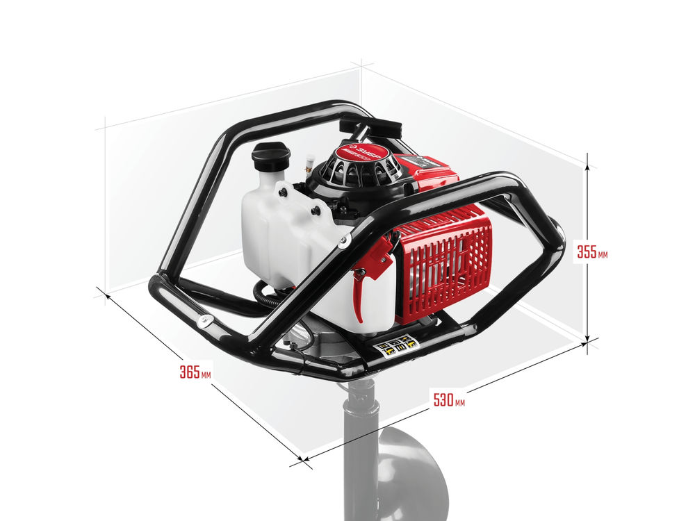Мотобур (бензобур) d 60-300 мм 71 см? 2 оператора ЗУБР МБ2-300