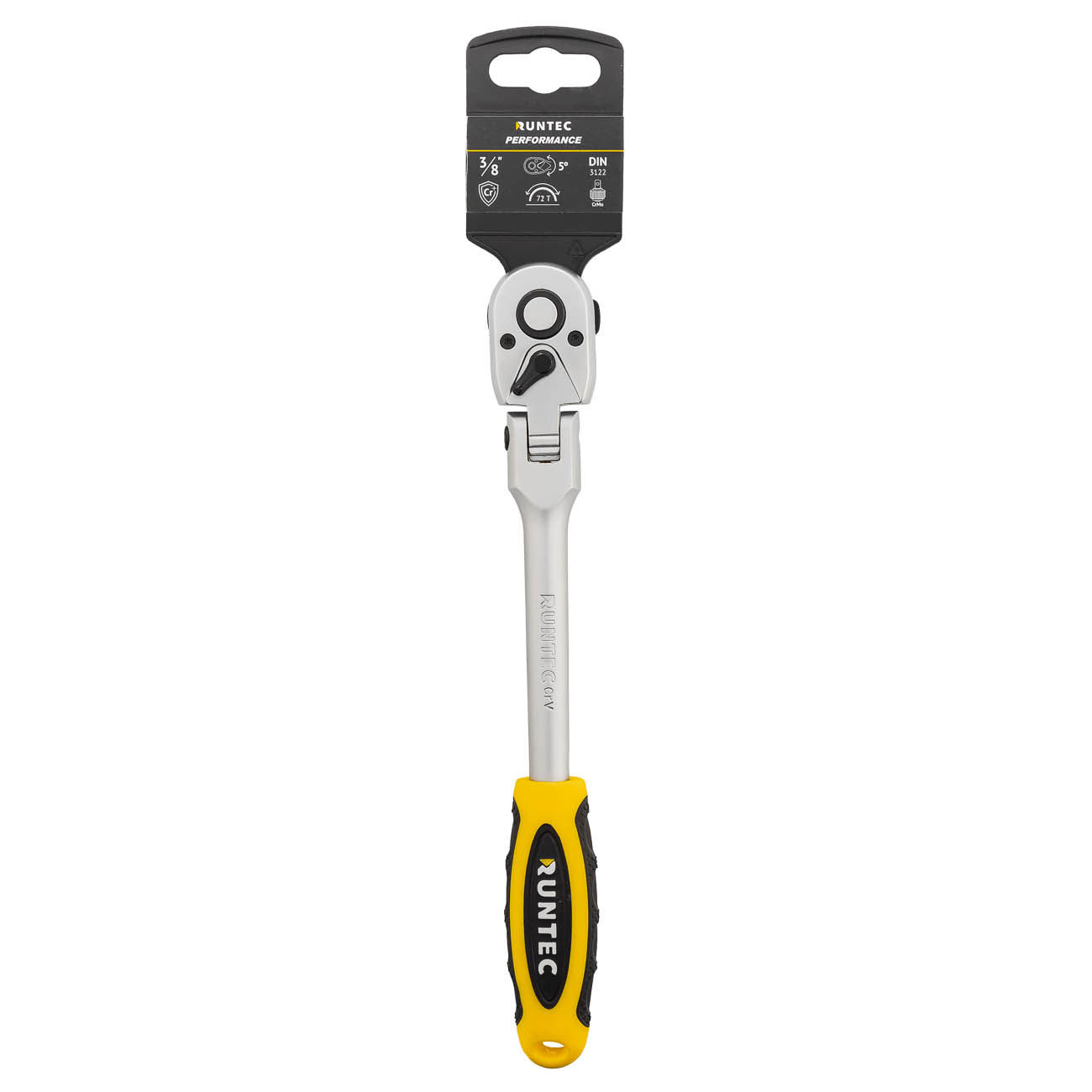 RUNTEC RT-H38R72FA Трещотка шарнирная RUNTEC CrV, 3/8, 72 зубца (RT-H38R72FA)