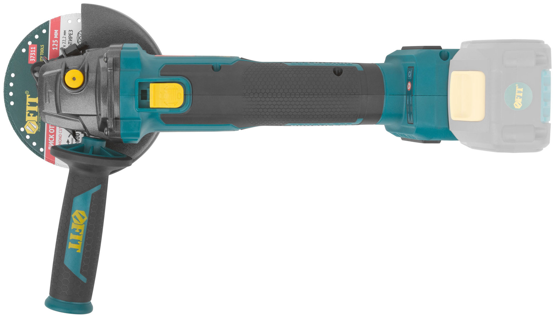 Шлифмашина угловая акк. 20 В; 3500/8500 об/мин; КлК 125 мм; 1,7 кг; 2 частоты вращения; бесщеточный, без АКБ; кор. (79914)