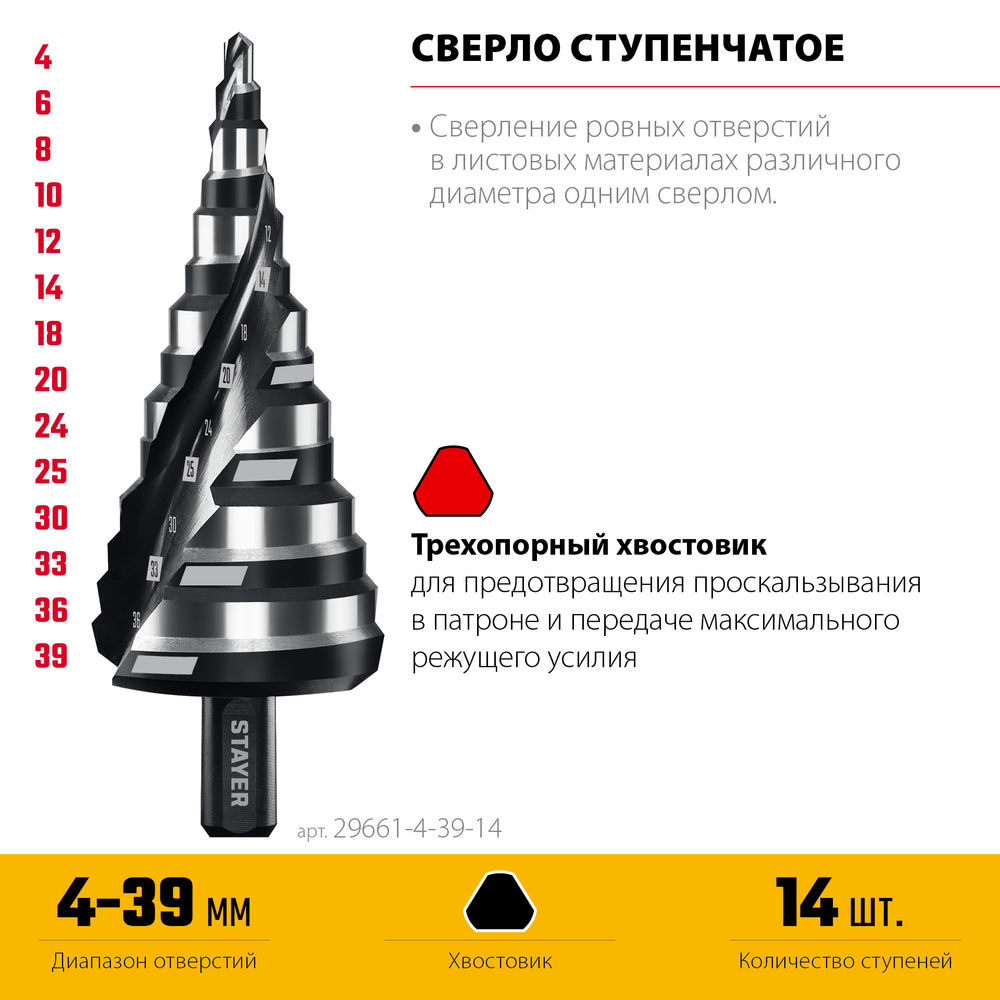 Сверло по стеклу и кафелю 2х кромка цилиндр хвостовик STAYER 8 мм 2986-08  